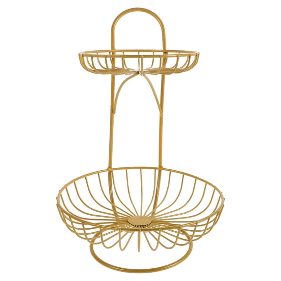 unbranded  Home Use Tiered Fruit Plate Platter Tray for Parties Golden