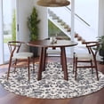 thumbnail image 4 of Spring Flowers Large Area Rugs for Bedroom Living Room, Soft Non Slip Carpet Bedside Rug, Farmhouse Dark Blue Pastoral Floral Leaf Round Floor Cover Kitchen Accent Rug 8' for Dining Room/Office, 4 of 9