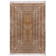 thumbnail image 1 of Casavani Handmade Pure Cotton Carpet Flat Weave Kilim Brown Area Rug 3x3 feet, 1 of 5