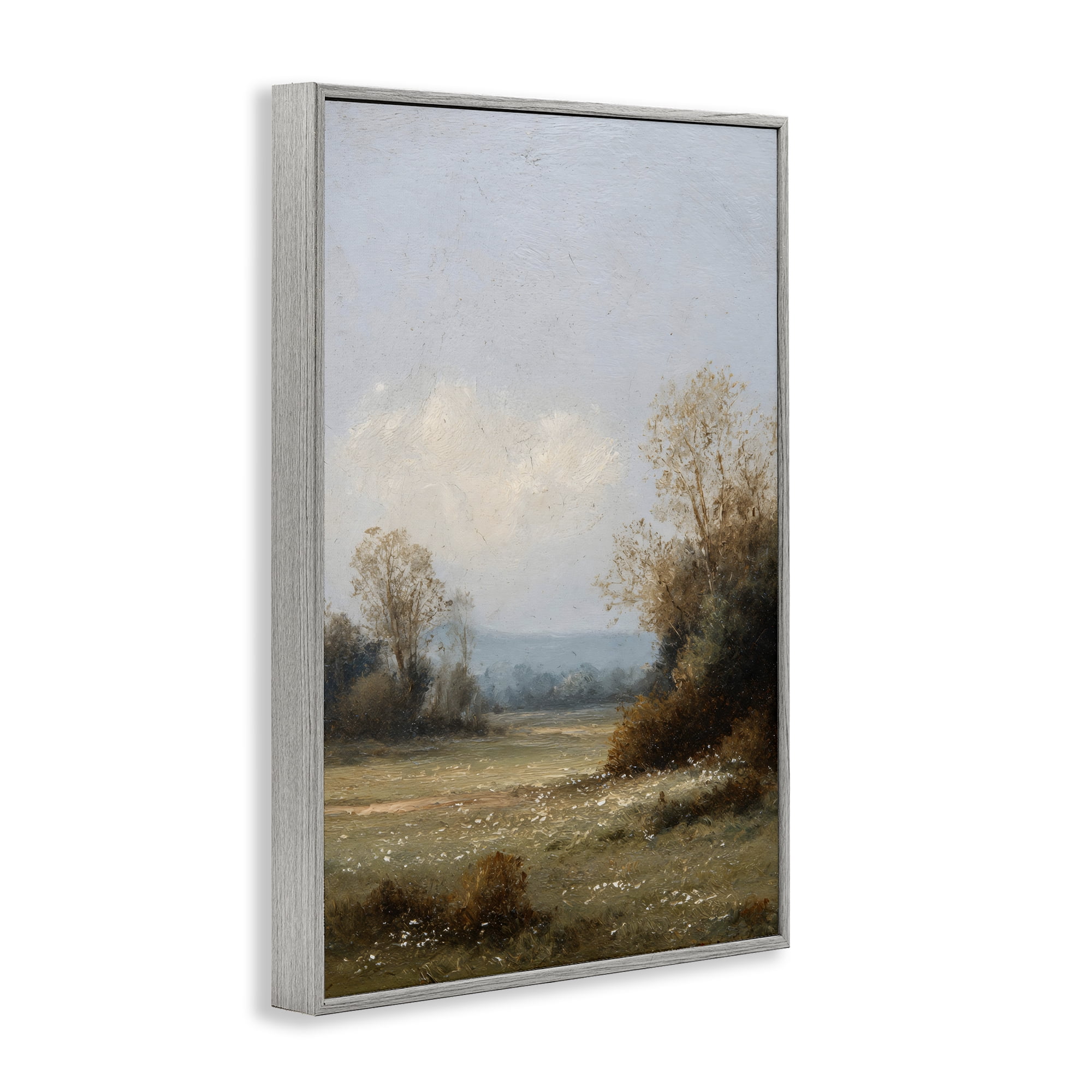 Stupell Industries Silent Little Meadow Gray Framed Giclee Art, design by Petal Prints Design