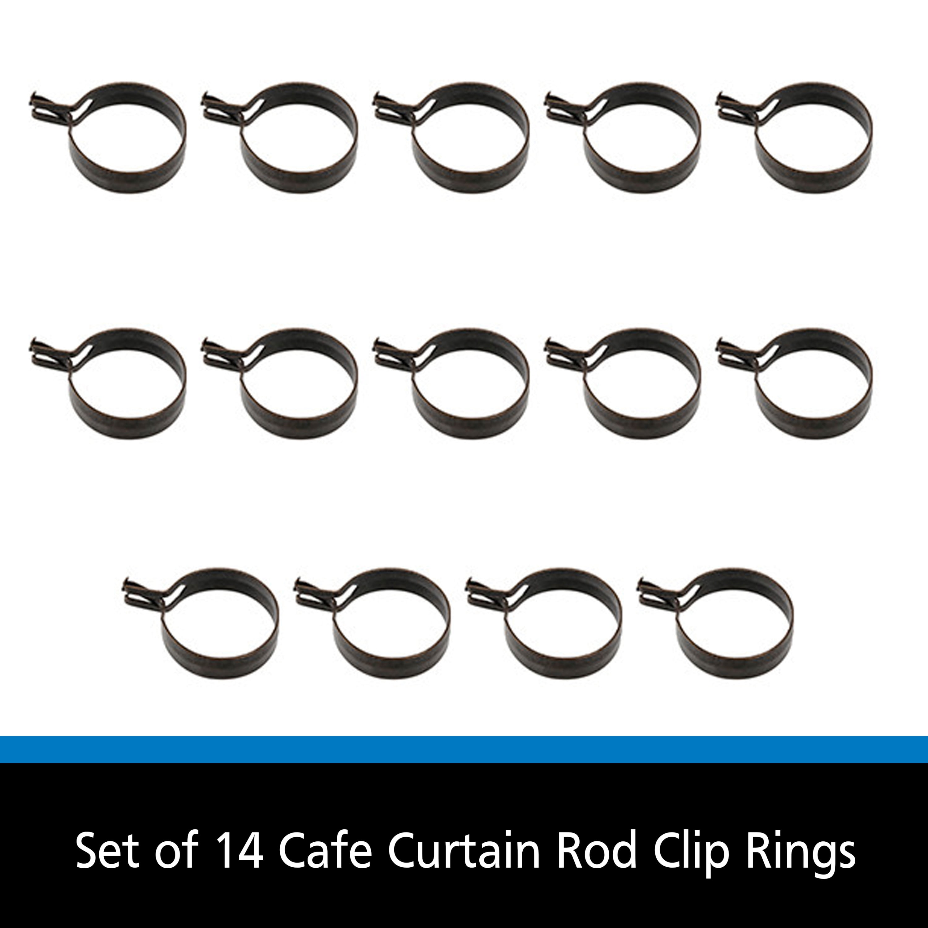 Mainstays Café Curtain Clip Rings, 14 pack, Bronze