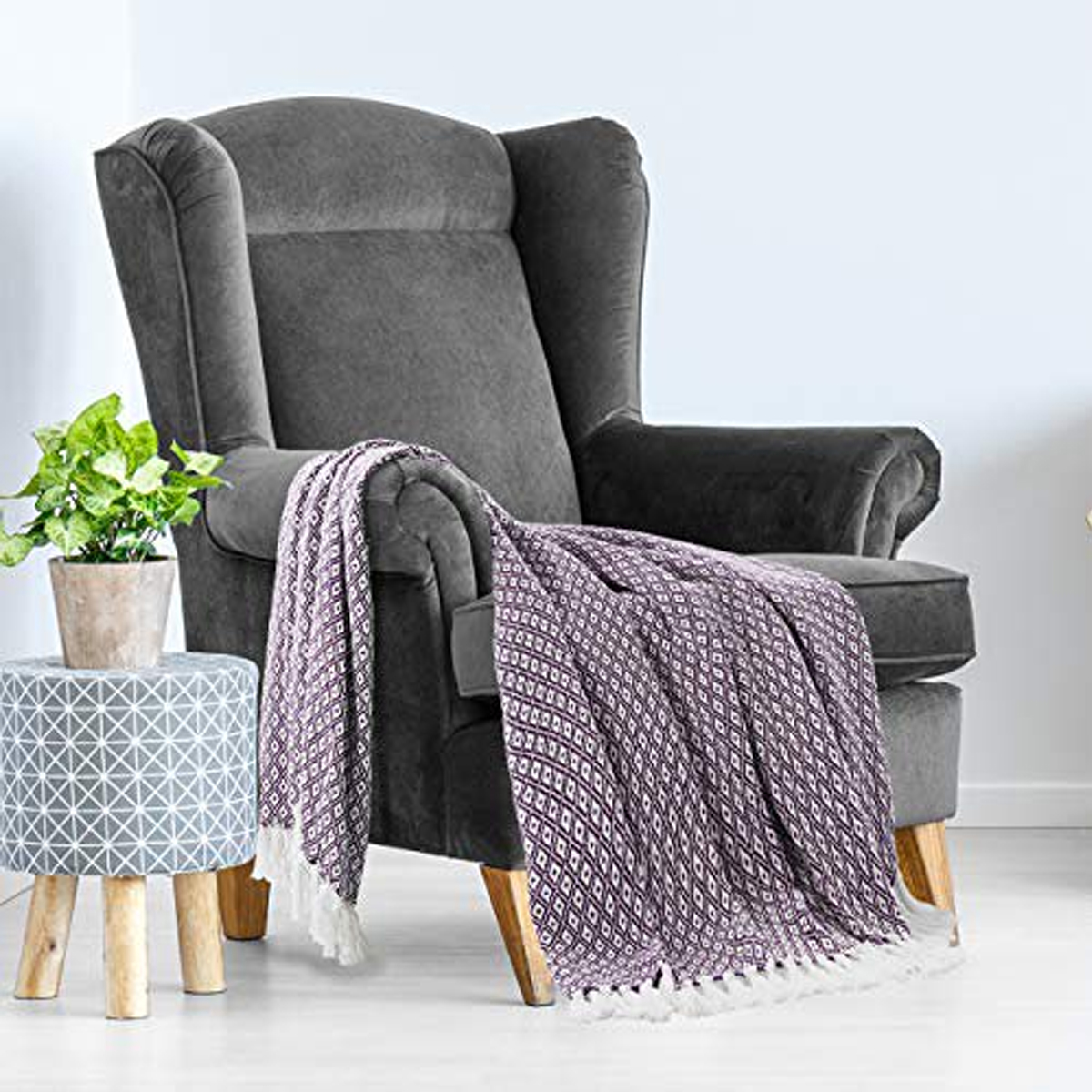 Americanflat 100% Cotton Medium Weight 50" x 60" Throw Blanket
