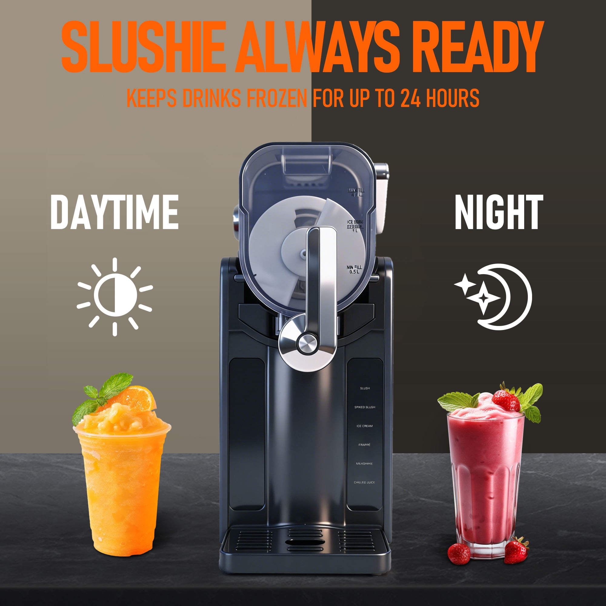 BIZAURA Slushy Machine Maker & Frozen Slushie Maker, Home Slushie Machine with No Ice Need, 6 Presets
