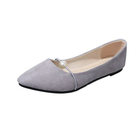 

Pyhlmscde Women s Loafer Pointed Toe Ballet Flat Shoes Soft Suede Pearl Decorative Comfortable Casual Business Party Daily Dressy Shoe