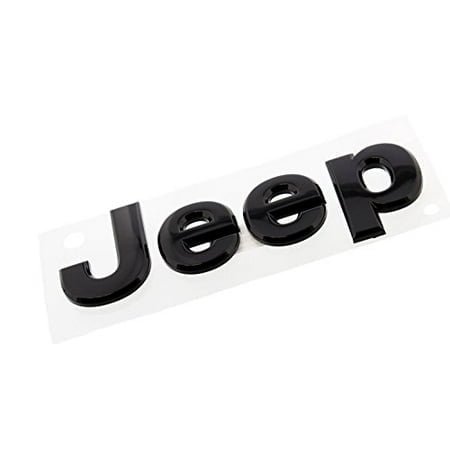 Mopar 2014 Jeep Wrangler Glossy Black Jeep Front or Rear Emblem Nameplate Decal