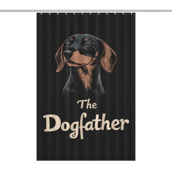 Funny Dachshund The Dog Father Waterproof Shower Curtain Liner Light-Weight & Machine Washable Bath Curtain for Bathroom Decor 48x72Inch（122x183cm）