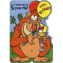 Designer Greetings Gorilla with Banana Split Die Cut Age 5 / 5th Birthday Card for Boy