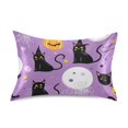 thumbnail image 7 of Yayeee Pillowcase Standard Size Set of 2 Satin Wrinkle Resistant Pillow Case, Purple Halloween Pattern, 7 of 7