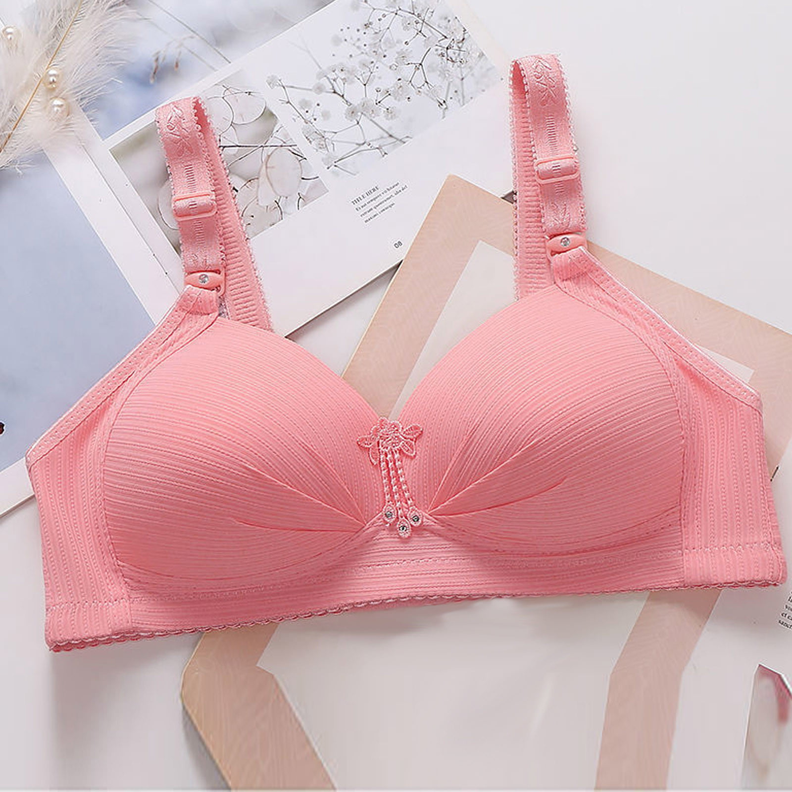 YWDJ Everyday Bras for Women Push Up for Large Bust Front Closure Zip Snap  Show Up Front Close Sagging Breasts Lightly Front Buckle Upper Big Chest  Wedding Party Special Glossy Coffee 85B 