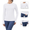 thumbnail image 6 of Xmarks Women Seamless Workout Shirts Yoga Tops Solid Color Round Neck Sports Running Workout Shirt Breathable Athletic Top S-XL, 6 of 8