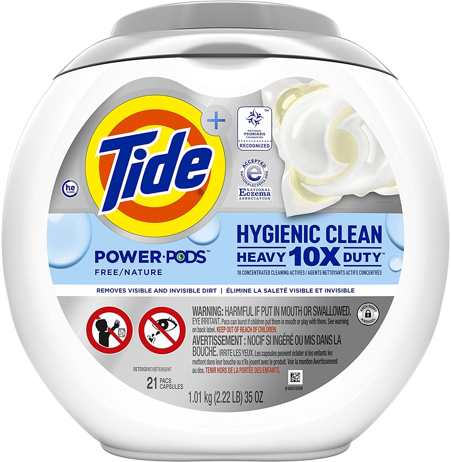 Tide Hygienic Clean Heavy 10x Duty Free Power PODS Laundry Detergent ...