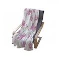 thumbnail image 4 of Flower Soft Flannel Fleece Blanket, Hibiscus Bloom Flowers on a Plain Background with Floral Patterns in Country Style, Cozy Plush for Indoor and Outdoor Use, 60" x 80", Pink White, by Ambesonne, 4 of 6
