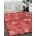 thumbnail image 2 of Ahgly Company Indoor Round Patterned Ferrari Red Area Rugs, 5' Round, 2 of 6