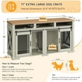 thumbnail image 4 of Danolapsi Wooden Double Dog Crates Kennel Cage,71" Extra Large Dog Crate Furniture, Furniture Style Tv Stand Side End Table for 2 Dogs with Removable Divider for Large Dogs（ship in 2 boxes）, 4 of 7