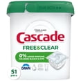 thumbnail image 1 of Détergent pour lave-vaisselle Cascade Sans et Exempt, non parfumé, 51 u, 1 of 16