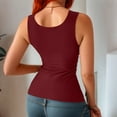 thumbnail image 5 of High Neck Tank Tops for Women Built In Bra High Neck Seamless Compression Top Breathable Plus Size Shapewear Babydoll Postpartum Body Shaper Wine XL, 5 of 7