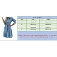 thumbnail image 4 of Fulijie Women's 2021 Fashion Summer Short Sleeve Slim Denim Midi Dress Blue, 4 of 9