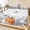 Blue, variant on King Size Fitted Sheet Set - Blue Pumpkins Fall 3 Piece Bedding Sets 16" Deep Pocket Fitted Sheet with 2 Pillowcases, Thanksgiving Coastal Eucalyptus Leaves Brushed Microfiber Hotel Luxury Bed Sheets