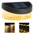 thumbnail image 4 of 6 Solar Powered Deck Fence Wall Patio Outdoor Path Dusk to Dawn Lights Lámparas LED Luz Black_Warm Sharpla luz de cubierta al aire libre, 4 of 7