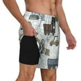 thumbnail image 3 of Haiem Tractor and Dumper Mens Swim Trunks with Compression Liner 2 in 1 Swimming Shorts Stretch Swimwear Quick Dry,Board Shorts-Large, 3 of 9