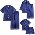 thumbnail image 2 of Kids Tales-ropa de hogar similar a la seda para niños, conjunto de pijamas de seda de hielo para niños y niñas grandes, de verano, 2 of 6