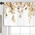 thumbnail image 4 of Eucalyptus Leaves Kitchen Curtain Valance 54W x 18H Rod Pocket Orange Brown Botanical Farmhouse Rustic Autumn Fall Window Treatment for Living Room Bedroom Bathroom, 4 of 6