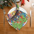thumbnail image 4 of Iauyy Satin Napkins Set of 1- Summer Music Festival Illustration DIY Printing Decoration Cloth Napkin- Easy Care for Home/Party, 4 of 8