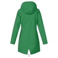 thumbnail image 3 of Daiosportswear Rain Jacket for Women Waterproof Hooded Trench Coats Lined Windbreaker Travel Outdoor Raincoat Green-C, 3 of 6