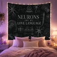 thumbnail image 2 of Neuron Love Quote on Black Chalkboard, Romantic Illustration for Neuron Fans, Brain Science Wall Art, Valentine'S Day Gift, Tapestry Wall Hanging for Bedroom and Study Room, 2 of 7