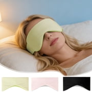 Dual Sided Warmth Sleep Eye Mask Reversible, Soft Breathable Fabric Blindfold Light Blocking Eye Cover for Travel Nap Night Sleep Fits All Face Shapes and Comfortable Wear, 26*5in, Yellow