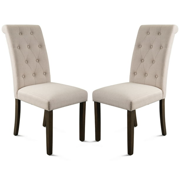 Oaktree Dining Chairs Solid Wood Tufted Dining Chairs Kitchen Chairs Dining Room Chairs Set Of 2 Upholstered Fabric Elegant And Noble Dining Chairs Walmart Com Walmart Com