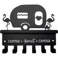 thumbnail image 1 of Camper Key Holder for Wall Decorative, Camping Decor, Travel Trailer Accessories, Metal Key Rack Hanger With Shelf and 6 Hooks, Rustic RV Storage and Organization, Gifts, 1 of 7