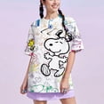 thumbnail image 2 of Camiseta con estampado de Snoopy para mujer, estilo chino, nuevo jersey para mujer, cuello redondo, manga corta, moda urbana 2024, 2 of 5