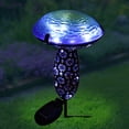 thumbnail image 4 of Bâton de Champignon Solaire en Métal et Verre avec LED - Bleu, 4 of 4
