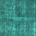 thumbnail image 1 of Ahgly Company Indoor Square Oriental Turquoise Blue Industrial Area Rugs, 3' Square, 1 of 4