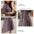 thumbnail image 4 of Vestido largo con cintura anudada,Vestido floral de manga larga Vestido con estampado floral Vestido largo con solapa Lo mejor de la línea, 4 of 5