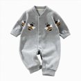 thumbnail image 6 of Gibobby Infant Baby Boys Long Sleeve Romper Summer 0 3 6 9 12 18 24Months 2T 3T Infant Onesie Unisex Newborn Baby Clothes(6-9 Months,Grey), 6 of 9