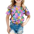 thumbnail image 4 of UngA Easter Shirts for Girls Graphic Tees for Kids Tops Bunny Short Sleeve T Shirts for Toddler Girls (Light Purple,10-11 Years), 4 of 6