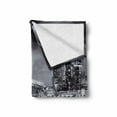 thumbnail image 2 of Black and White Soft Flannel Fleece Throw Blanket, San Francisco Bay Bridge Metropolis Panorama View with Skyscrapers Print, Cozy Plush for Indoor and Outdoor Use, 60" x 80", Dark Green, by Ambesonne, 2 of 6