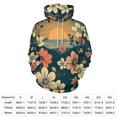 thumbnail image 2 of Floral Sunset Pattern(2) Men's Women Vintage 3D Hooded Sweatshirt - All-Season Loose Fit Streetwear, 2 of 6