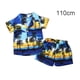 thumbnail image 4 of Guardurnaity Ropa de verano para bebés, camisa de playa, pantalones cortos, traje azul marino, estampado conjuntos de ropa Azul oscuro 110cm, 4 of 6