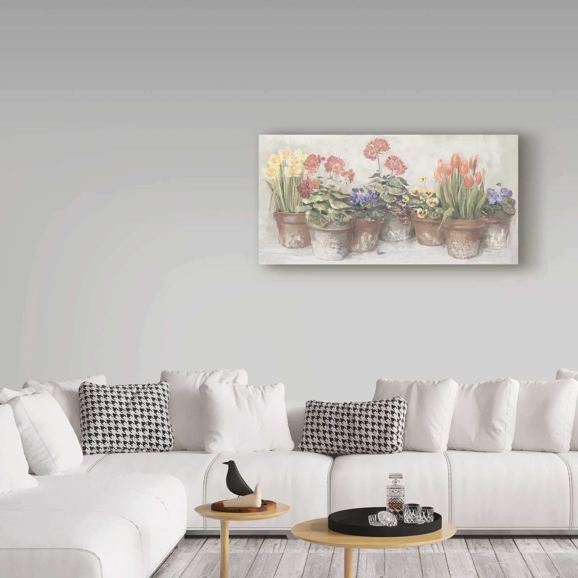 Carol Rowan 'Spring In The Greenhouse Neutral' Canvas Art