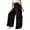#014-Black, variant on Ailaofu Women's Solid Wide Leg Dress Trousers, High Waist Ruffle Trim Lace Split Side Casual Bottom, Summer Elegant Pants for Cocktail Party Evening Dating Formal Occasions