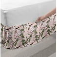 thumbnail image 2 of Aloha Bed Skirt, Illustration of Leafy Frangipani Flowers on Branches Blossoming Botany Scene, Elastic Bedskirt Dust Ruffle Wrap Around for Bedding Decor, 4 Sizes, Blush Multicolor, by Ambesonne, 2 of 2