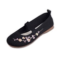 thumbnail image 2 of Domuza Women's Embroidered Mesh Ballet 2026 Comfortable Casual Mary Jane Shoes for Walking Daily Outfits Black 7.5（EU-39）, 2 of 6