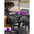 thumbnail image 4 of Outdoor Tablecloth with Umbrella Hole and Zipper, Purple Rose Square Table Cloth 54x54 Inch Waterproof Tablecloth, Raindrops Floral Butterfly Abstract Grey Art Picnic Table Cover for Patio Camping, 4 of 7
