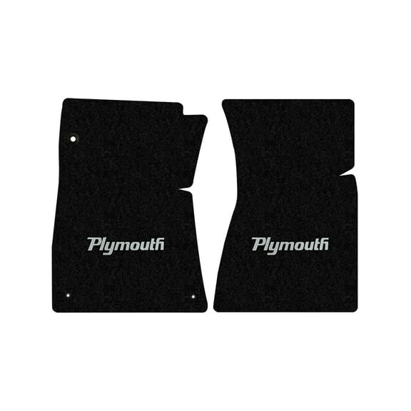 Lloyd Mats LogoMat Custom-Fit 2PC Carpet Floor Mats for 1971-1975 Plymouth Road Runner w/Front Bucket Seats, Black