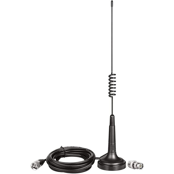 Bingfu CB Antenne 27 MHz CB Antenne Radio Base Magnétique Antenne CB  Portable PL259 & BNC Mâle Compatible avec Cobra 