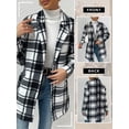 thumbnail image 4 of STARVNC Women Lapel Collar Open Front Plaid Pocket Shacket, 4 of 7