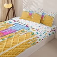 thumbnail image 3 of Catabedysis Colorful Sprinkles Alphabet I Zipper Full Size Comforter Sets with Fitted Sheet and 2 Pillowcases For Boys,Ice Cream Print Zipper Bedding Set,Colorful Stars Reversible,4-Piece, 3 of 7